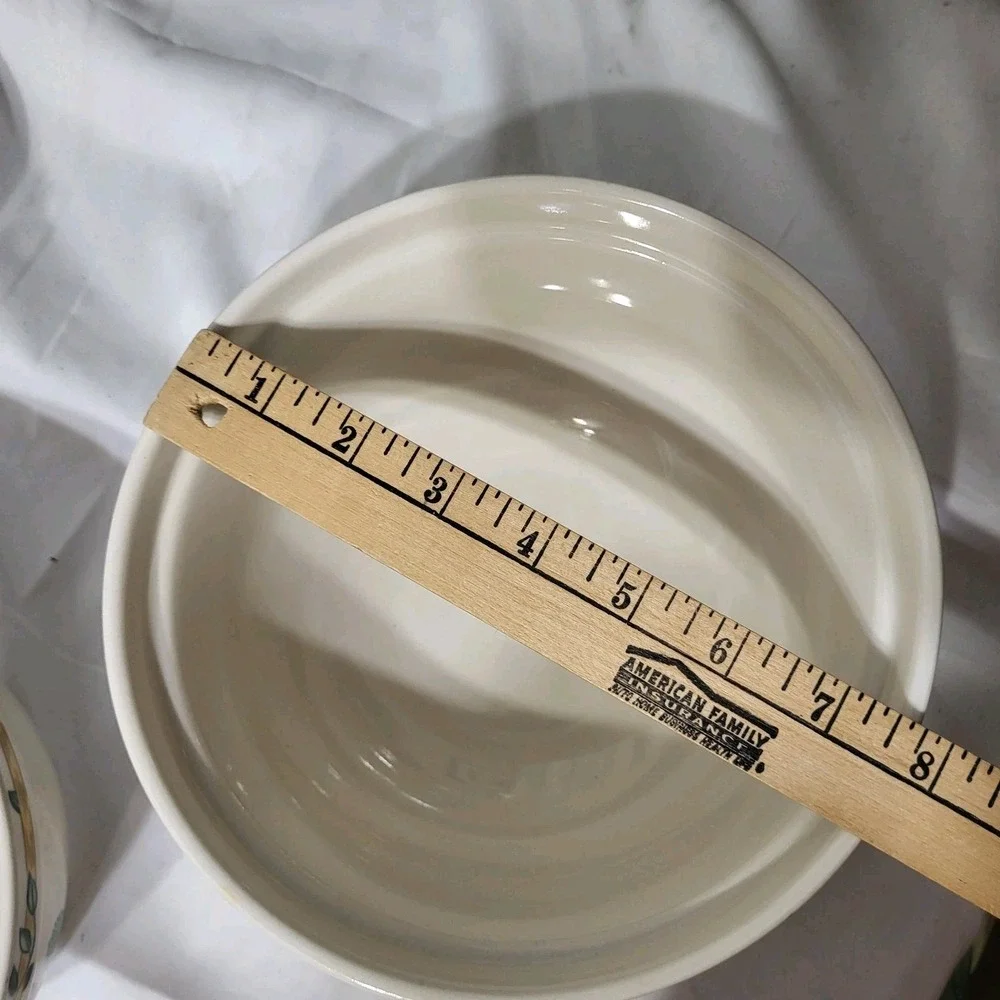 3pc Thomson Pottery Nesting Mixing/Serving Bowls | Birdhouse Pattern Cottagecore